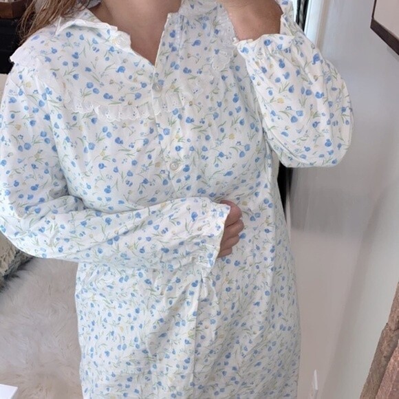Vintage cotton floral nightgown maxi size small - Picture 4 of 8